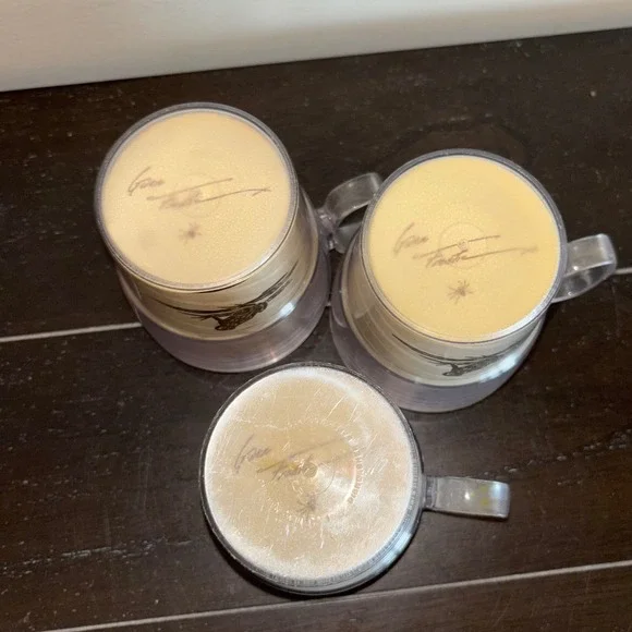 Gwen Frostic | Set of 3 | Vintage Raccoon Frog Theme | Plastic Mugs Brown Cups - Picture 2 of 11